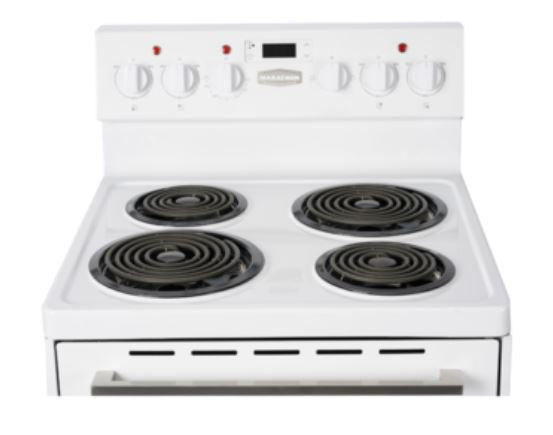 Marathon - 24 Inch 2.7 cu. ft Electric Coil Range With Clock in White - MER241W-2