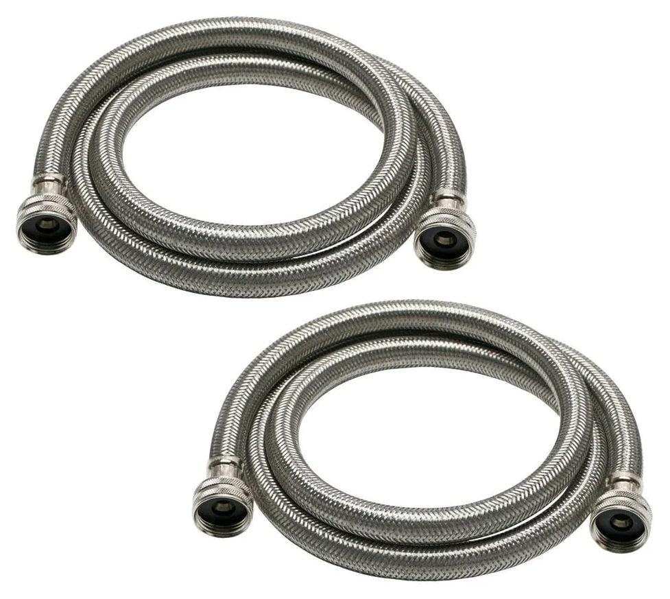 EZ FLO - 48372 Braided Stainless Steel Washing Machine Hoses - 48372