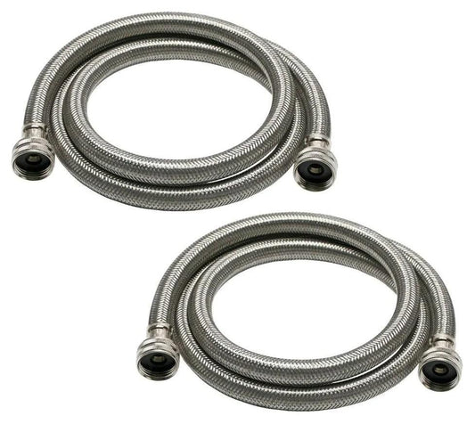 EZ FLO - 48372 Braided Stainless Steel Washing Machine Hoses - 48372