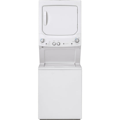 GE - 2.6 cu. ft. Washer and 4.4 cu. ft. Electric Dryer Unitized Laundry Centre in White - GUD24ESMMWW