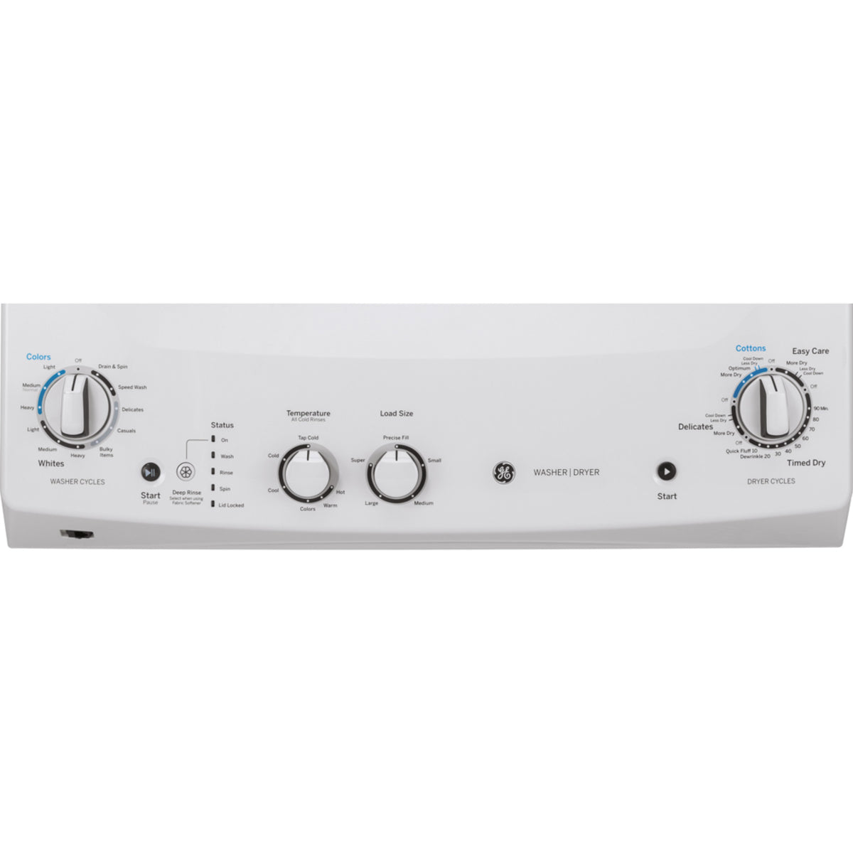 GE - 2.6 cu. ft. Washer and 4.4 cu. ft. Electric Dryer Unitized Laundry Centre in White - GUD24ESMMWW