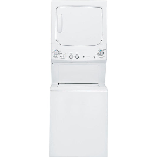 GE - 4.4 cu. Ft. Washer and 5.9 cu. Ft. Dryer Unitized Spacemaker Laundry Stacker - GUD27ESMMWW