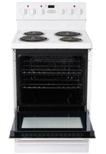 Marathon - 24 Inch 2.7 cu. ft  Electric Coil Range With Clock in White - MER241W-2