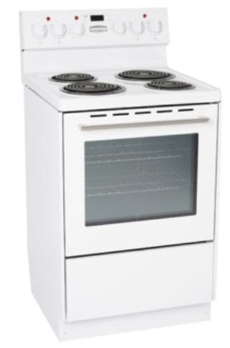 Marathon - 24 Inch 2.7 cu. ft  Electric Coil Range With Clock in White - MER241W-2
