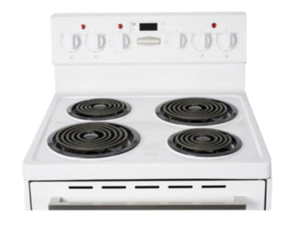 Marathon - 24 Inch 2.7 cu. ft  Electric Coil Range With Clock in White - MER241W-2