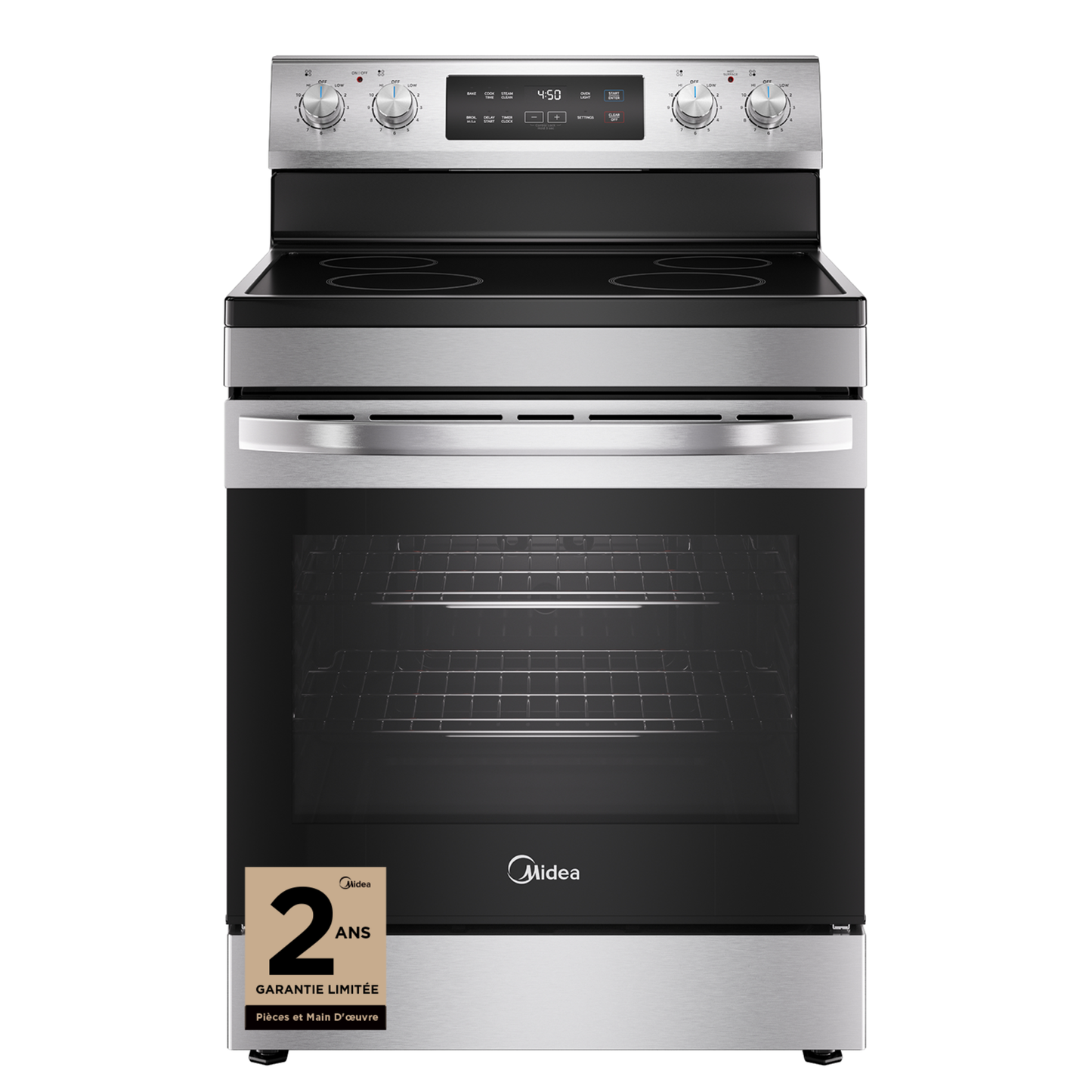 Midea - 6.3 cu. ft  Electric Range in Stainless - MER30B14ASTC