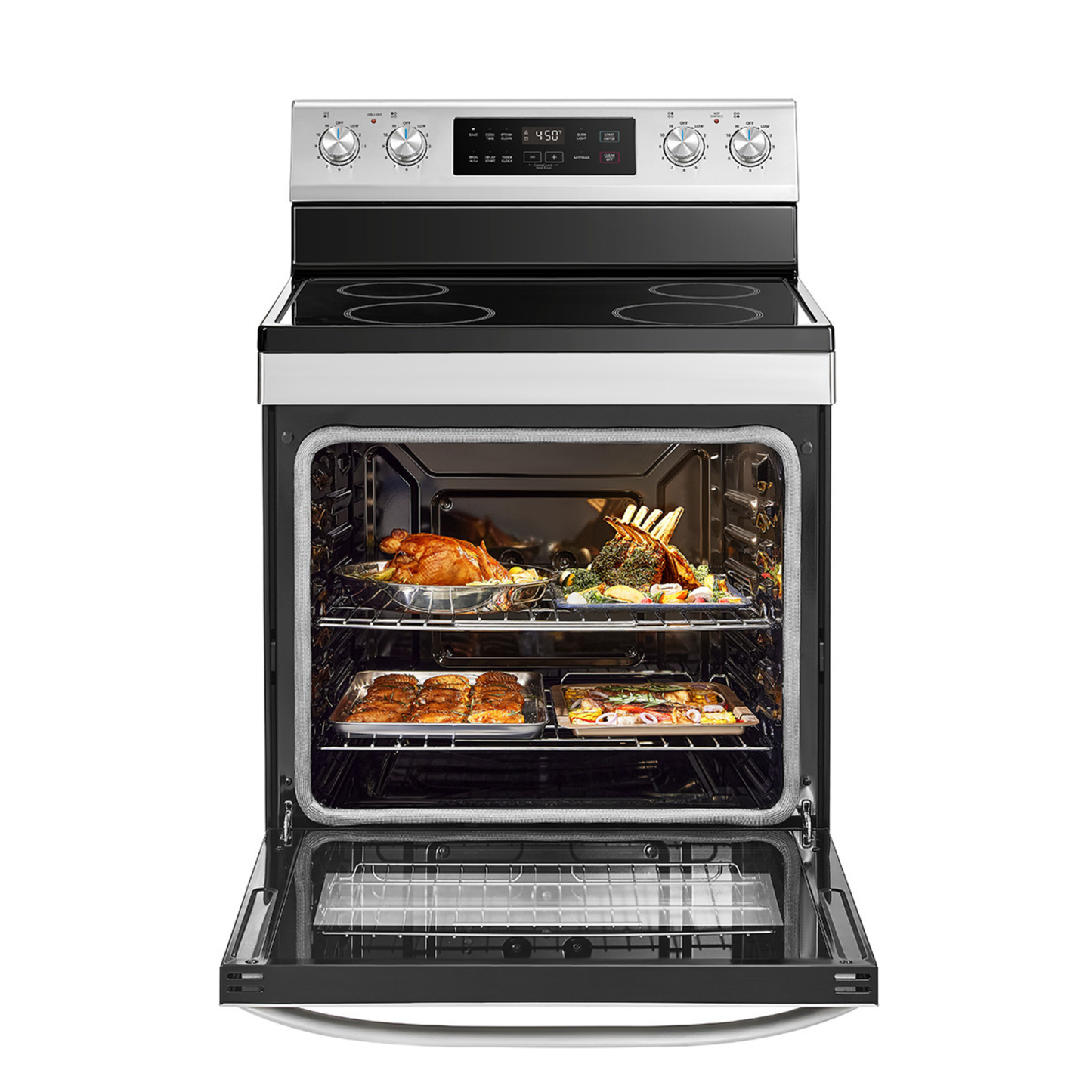 Midea - 6.3 cu. ft  Electric Range in Stainless - MER30B14ASTC