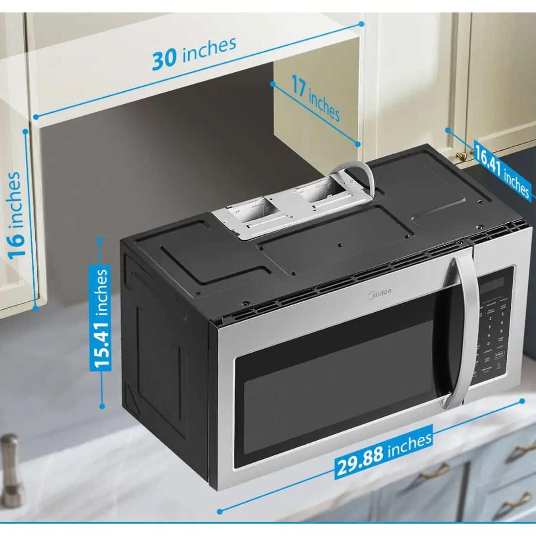 Midea - 1.7 cu. Ft  Over the range Microwave in Stainless - MMO17S12ASTC
