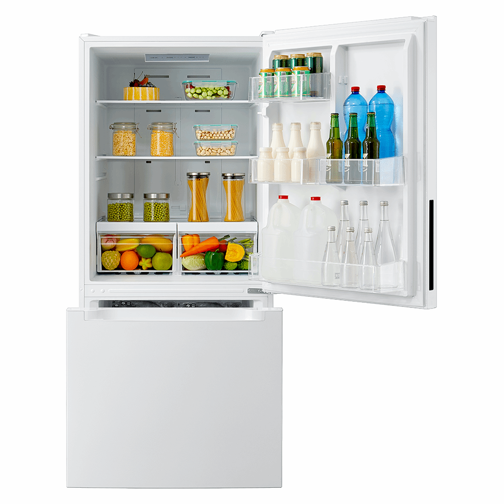 Midea - 29 Inch 18.7 cu. ft Bottom Mount Refrigerator in White - MRB19B7AWW
