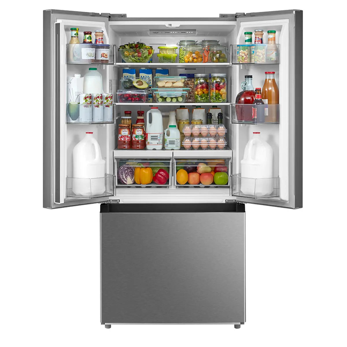 Midea - 30 Inch 18.4 cu. ft French Door Refrigerator in Stainless - MRF18B4AST