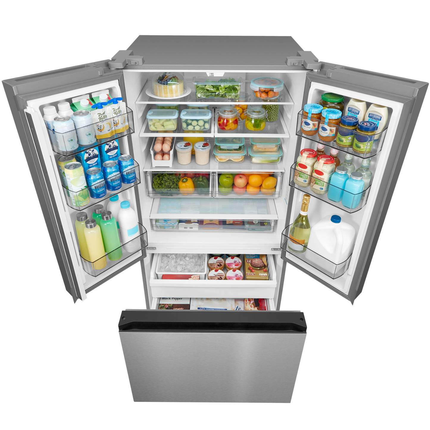 Midea - 33 Inch 22.6 cu. ft French Door Refrigerator in Stainless - MRF23I7AST