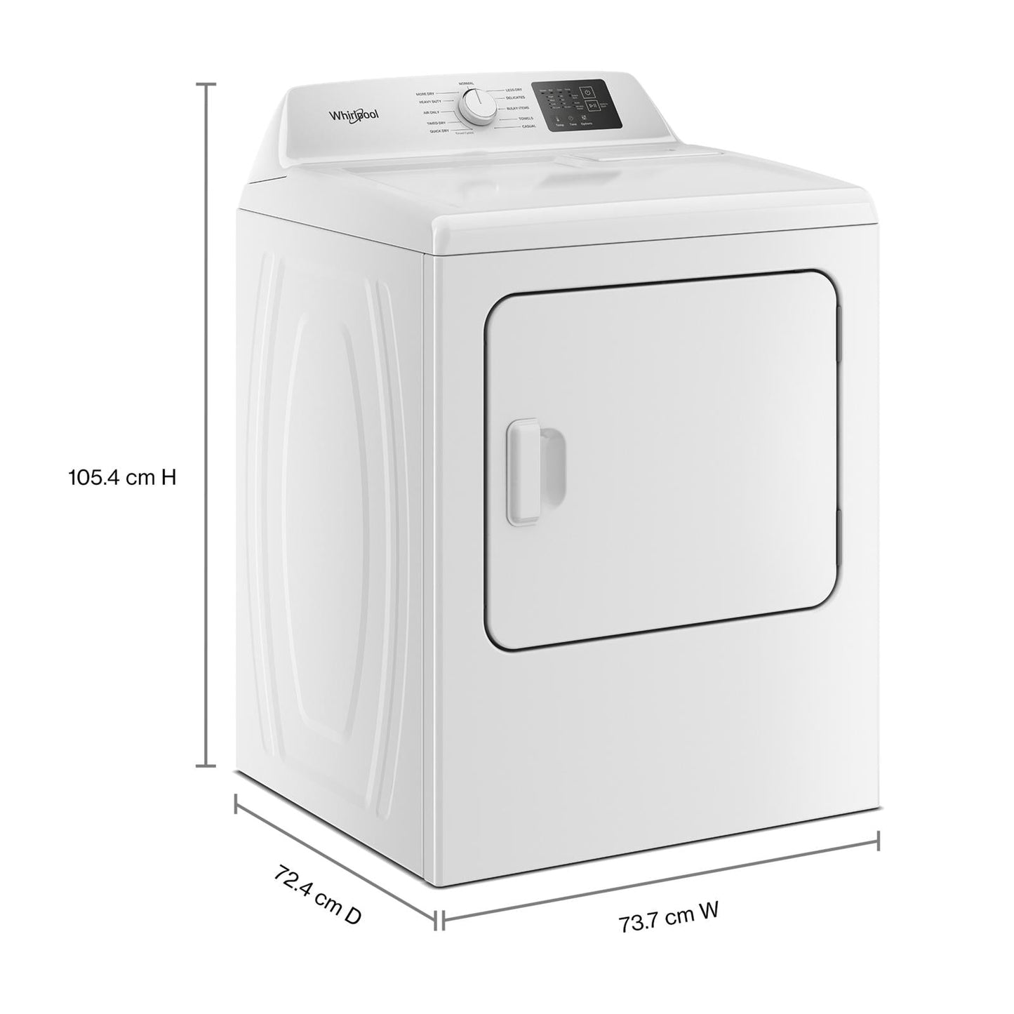 Whirlpool - 7 cu. Ft  Vented Electric Dryer in White - YWED4105SW