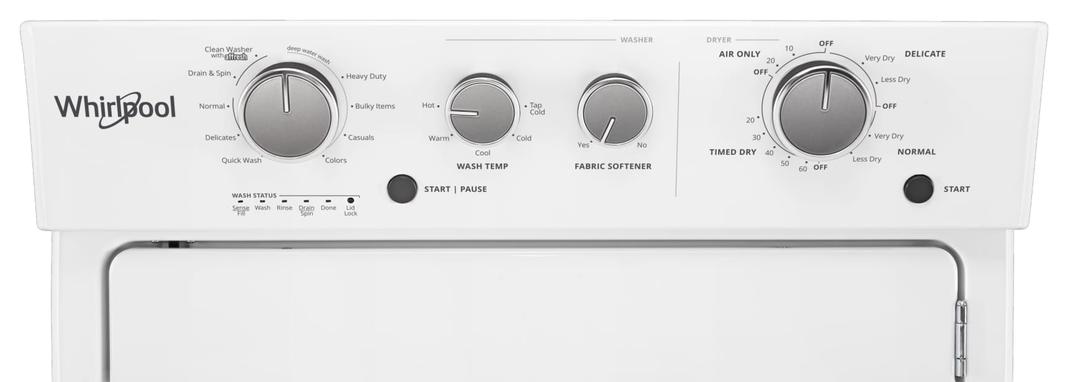 Whirlpool - 4.0 cu. ft. Washer and 5.9 cu. ft. Dryer Electric Laundry Center in White - YWET4027HW